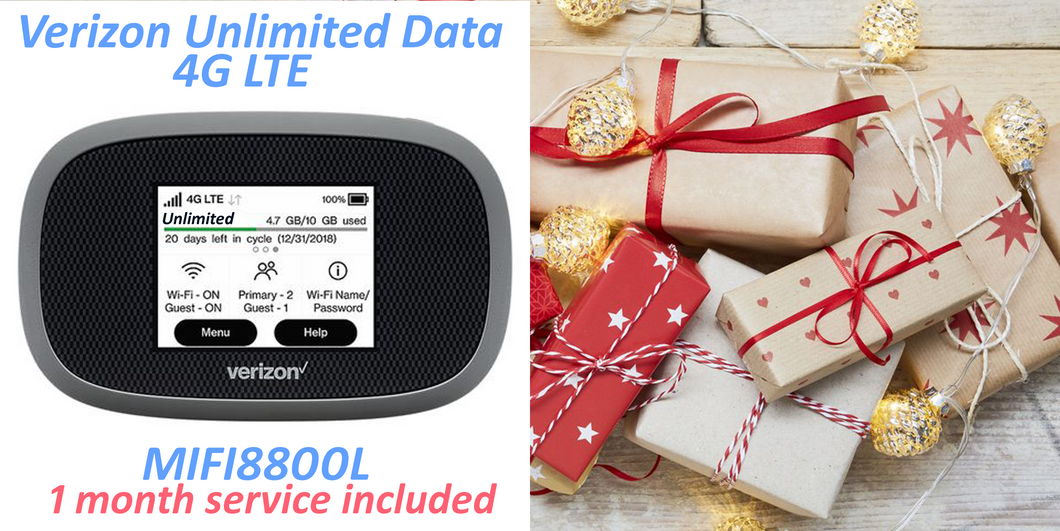 Verizon Unlimited Data Hotspot 4G LTE $100/Month | No Contract,ready to gift