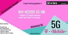 Load image into Gallery viewer, Hotspot Unlimited Data 5G UW | No Throttling | 125 /Monthly | T-Mobile Service
